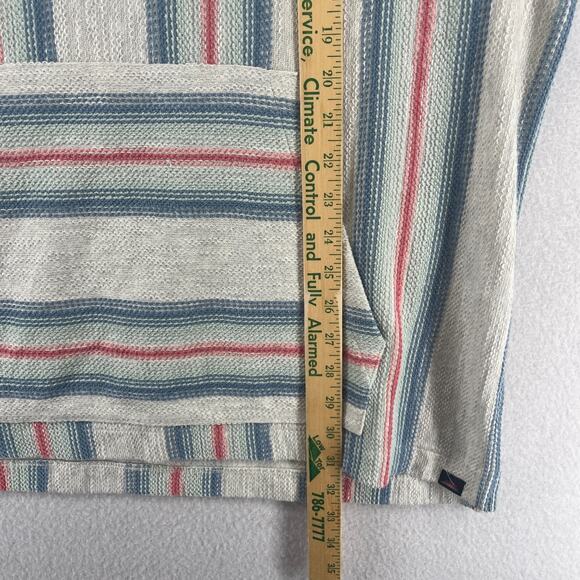 FAHERTY Hoodie Mens XL Biarritz Pacific Break Stripe Textured Boho Cotton Gray - Picture 15 of 16